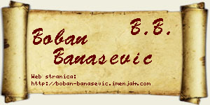 Boban Banašević vizit kartica